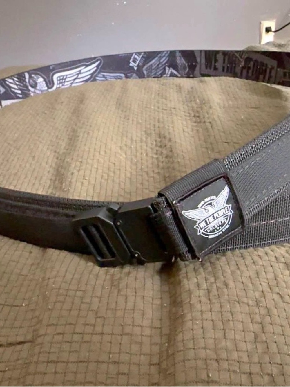We The People Black Tactical Web Belt with Quick-Release Buckle